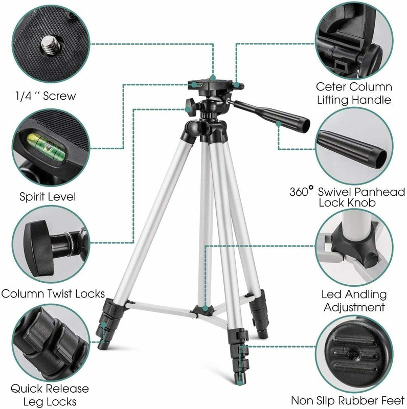 Pack Of 03 3.5 Feet Adjustable Tripod Stand for Mobile Phones